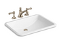 Kohler Ladena 18-3/8" Undermount Bathroom Sink with Overflow and Artifacts Widespread Bathroom Faucet with Pop-Up Drain Assembly