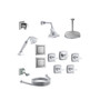 Kohler Margaux Thermostatic Shower System with Single Function Shower Head, Hand Shower, Slide Bar, Rain Head, Body Sprays, Cross Handle Valve Trims