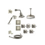 Kohler Margaux Thermostatic Shower System with Single Function Shower Head, Hand Shower, Slide Bar, Rain Head, Body Sprays, Cross Handle Valve Trims