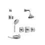 Kohler logo Kohler Pinstripe Thermostatic Shower System with Single Function Shower Head, Hand Shower, Cross Handle Valve Trims