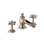 Kohler Artifacts Widespread Bathroom Faucet with Flume Spout and Cross Handles - Includes Metal Pop-Up Drain Assembly