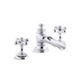 Kohler Artifacts Widespread Bathroom Faucet with Flume Spout and Cross Handles - Includes Metal Pop-Up Drain Assembly