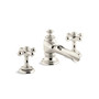 Kohler Artifacts Widespread Bathroom Faucet with Flume Spout and Cross Handles - Includes Metal Pop-Up Drain Assembly