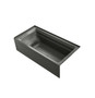 Kohler Archer 72" Three Wall Alcove Acrylic Air/Whirlpool Tub with Right Drain, Arm Rests, and Overflow - Comfort Depth Design