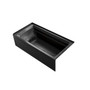 Kohler Archer 72" Three Wall Alcove Acrylic Air/Whirlpool Tub with Right Drain, Arm Rests, and Overflow - Comfort Depth Design