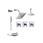 Kohler Loure Thermostatic Shower System with Single Function Shower Head, Hand Shower, Slide Bar, Rain Head, Valve Trims