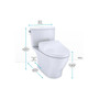 TOTO Nexus 1.28 GPF One Piece Elongated Chair Height Toilet with Tornado Flush Technology
