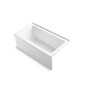 Kohler Underscore 60" Acrylic Soaking Bathtub for Three Wall Alcove Installation with Right Drain, Integral Apron and Flange