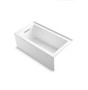 Kohler Underscore 60" Acrylic Soaking Bathtub for Three Wall Alcove Installation with Left Drain, Integral Apron, Flange and Overflow