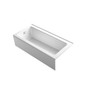 Kohler Bellwether Bath Tub 66" L x 32" W Cast Iron Soaking for Three Wall Alcove Installations with Integral Apron and Left Drain