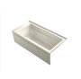 Kohler Archer 66" ExoCrylic Three-Wall Alcove Soaking Tub with Right Drain and Comfort Depth Design