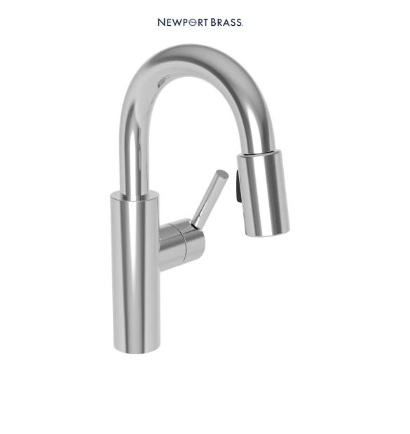 Newport Brass East Linear Pullout Spray High-Arc Bar Faucet