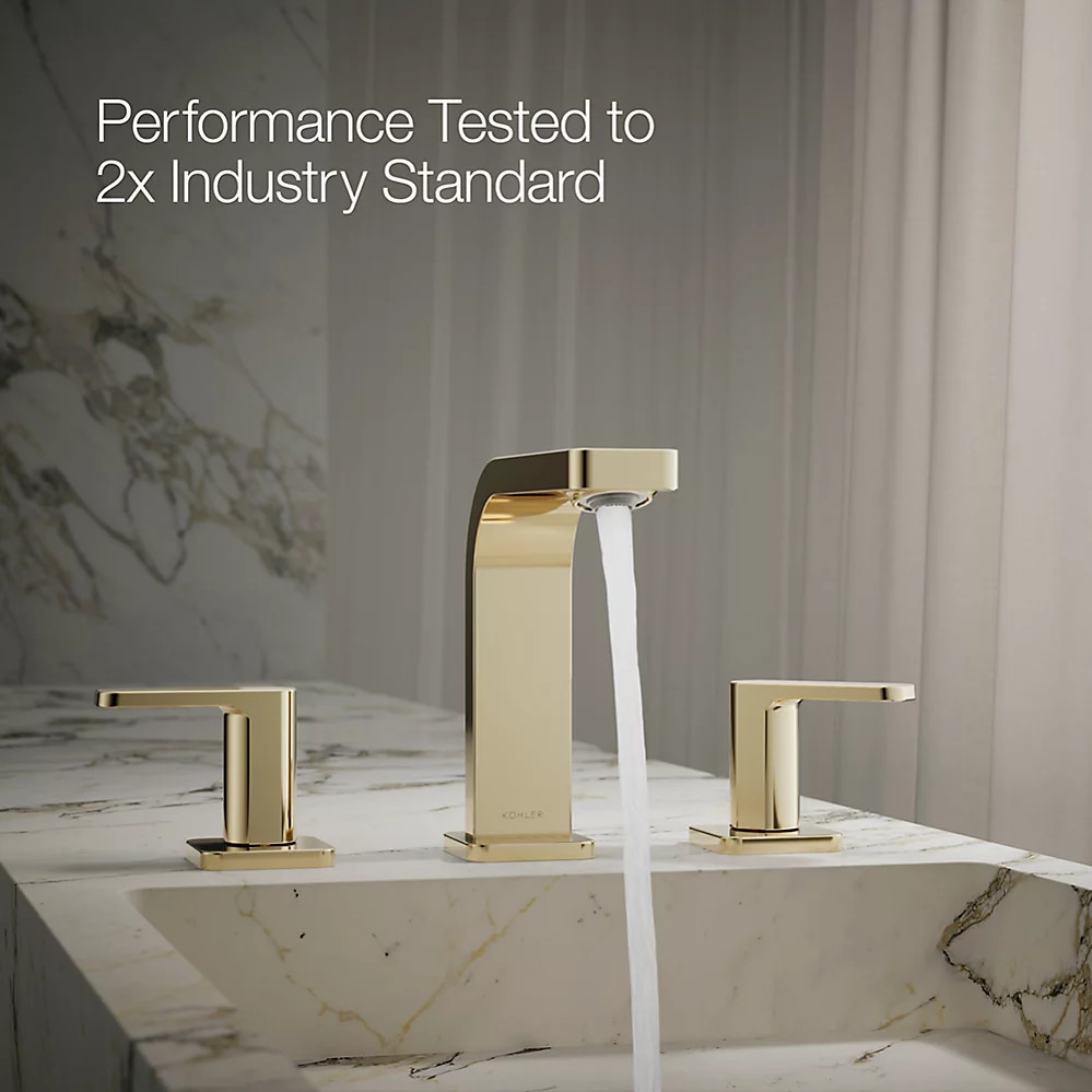 Kohler Parallel Widespread Bathroom Faucet 1.2 GPM Gold