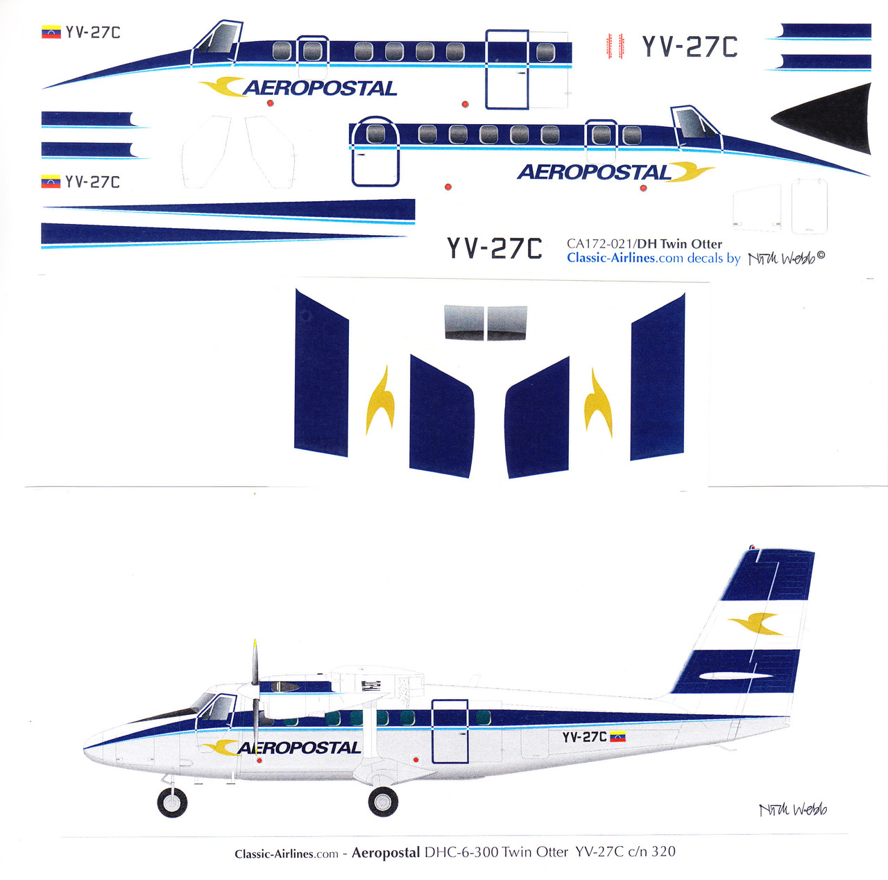 1/72 Scale Decal Aeropostal DHC-6 Twin Otter