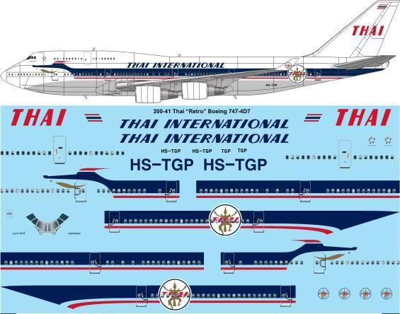 1/200 Scale Decal Thai International 