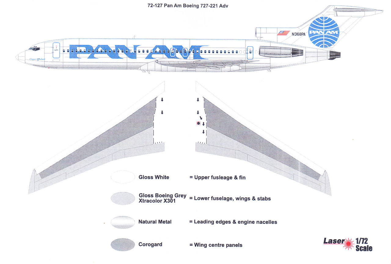 小物 usamer 1/72 Scale Decal Pan Am Billboard Boeing 727-200