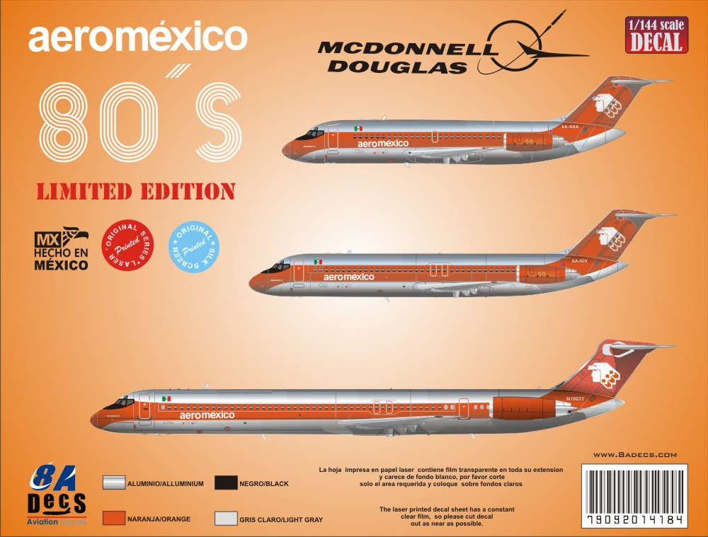 Decal Aeromexico DC-9 80's LIMITED EDITION - JoyDecals.com
