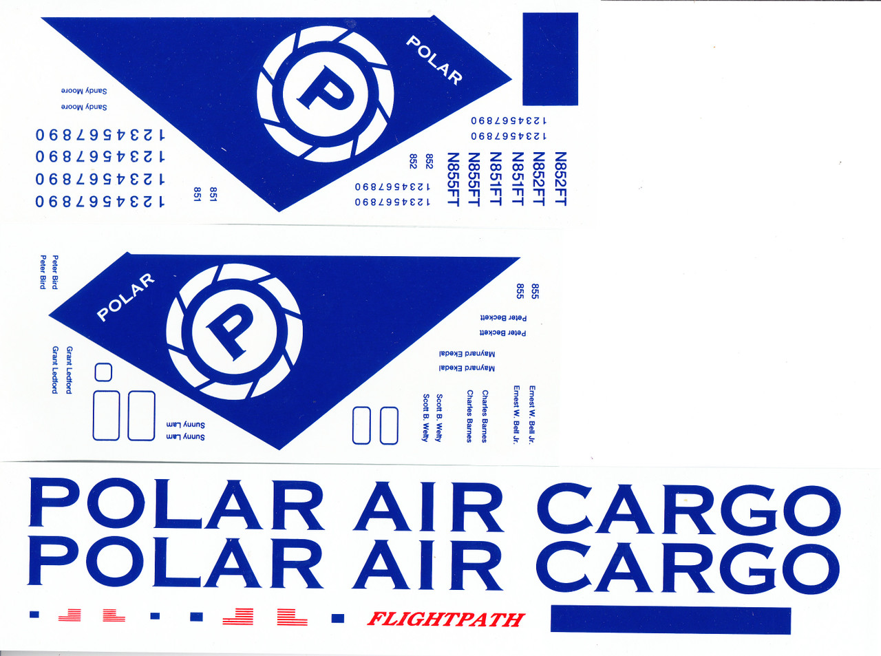 1/144 Scale Decal Polar Air Cargo 747