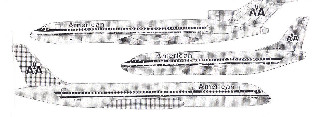 1/200 Scale Decal American 707 / 720 / 727 / 737 / 757