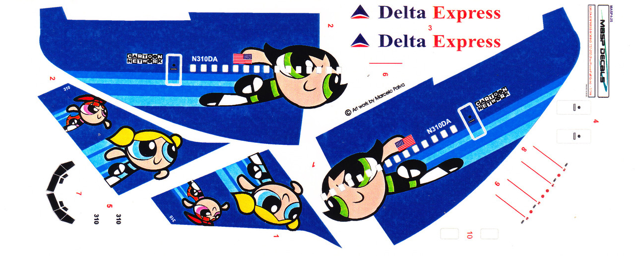 1/144 Scale Decal Delta Express 737-200 Cartoon Network