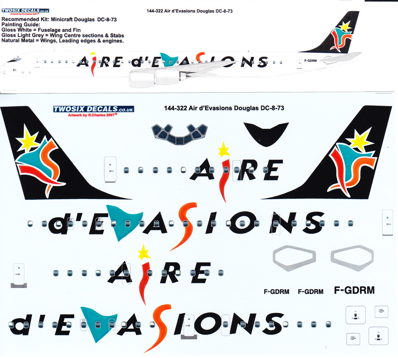 1/144 Scale Decal Air d'Evasions DC8-73