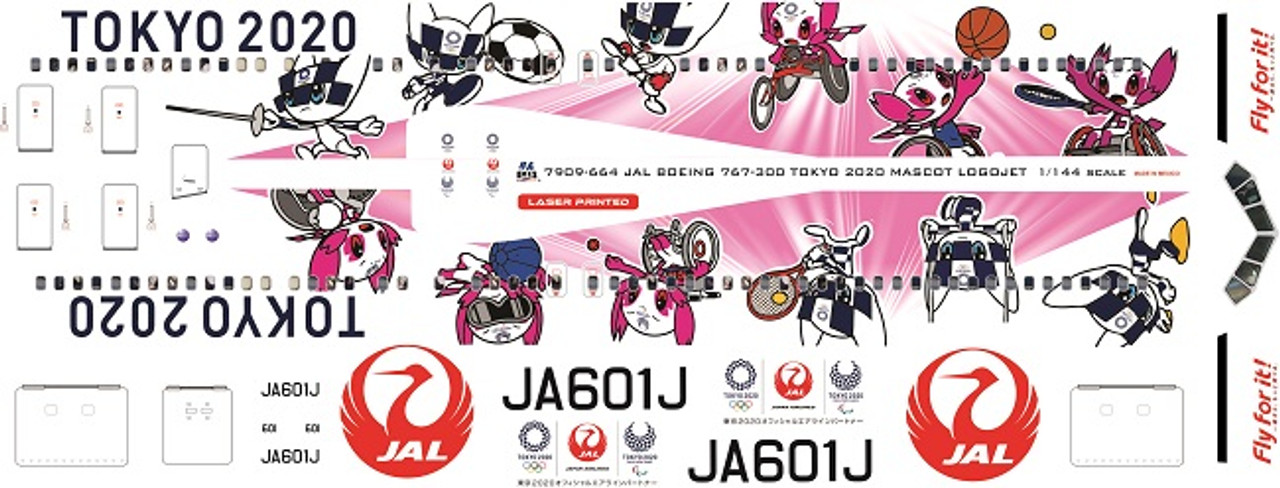 1/144 Scale Decal Japan Airlines 767-300ER Tokyo 2020 Logojet