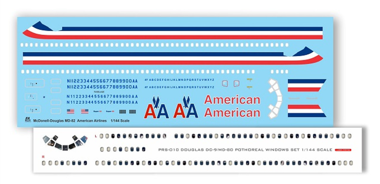 1/144 Scale Decal American Airlines MD-80 Final
