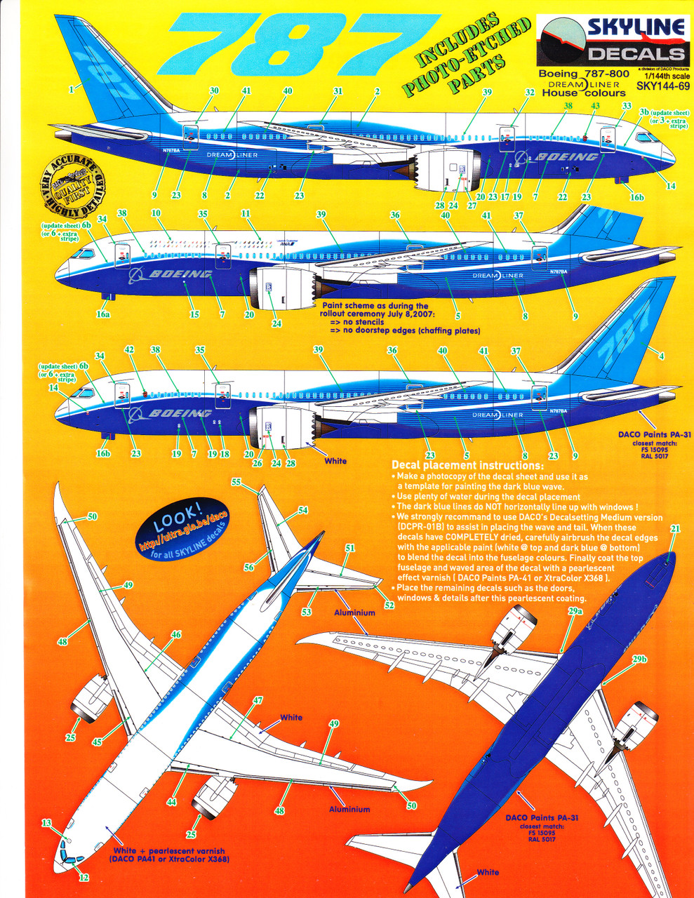 ボーイング787-9 Dreamliner Resin 1:100 PACMIN1100scale