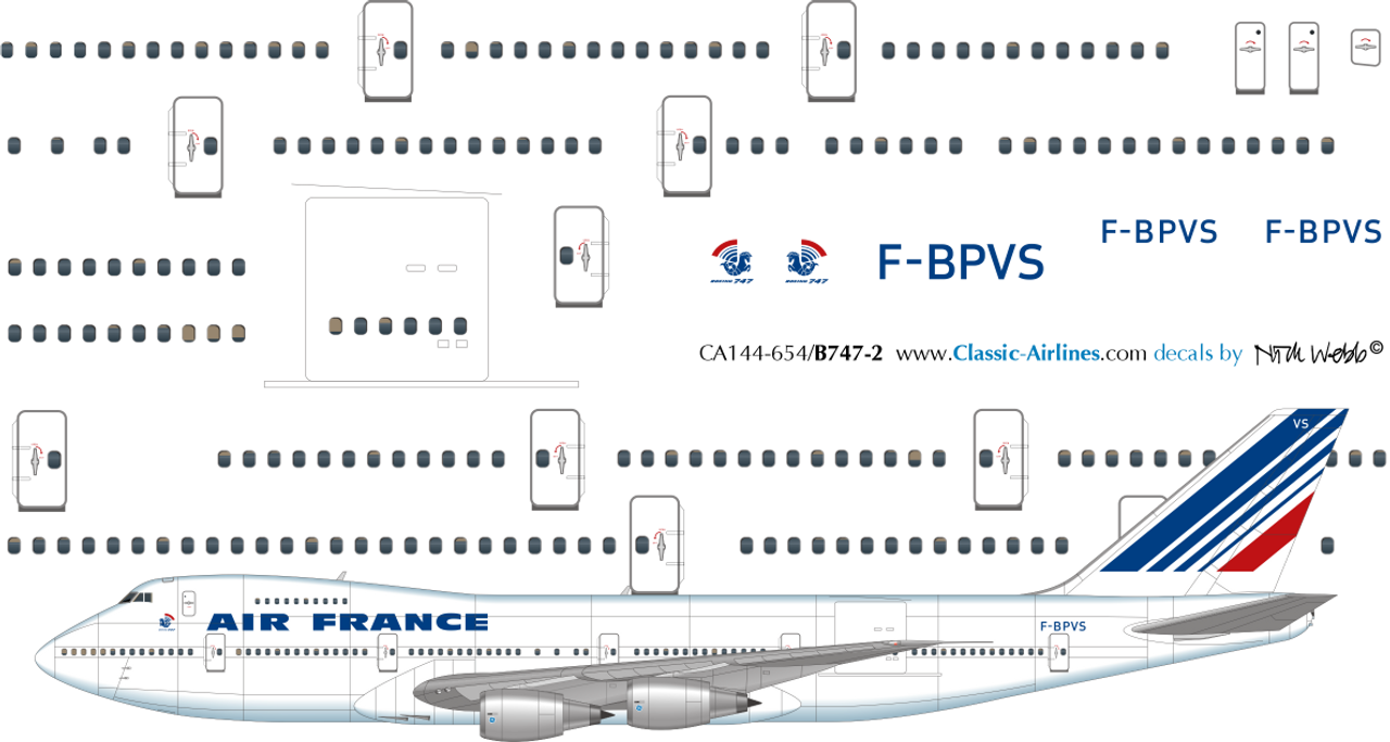FRANCE cargo Decal for  Boeing 747-100 F-DCAL 200F   1/144  AIR FRANCE 