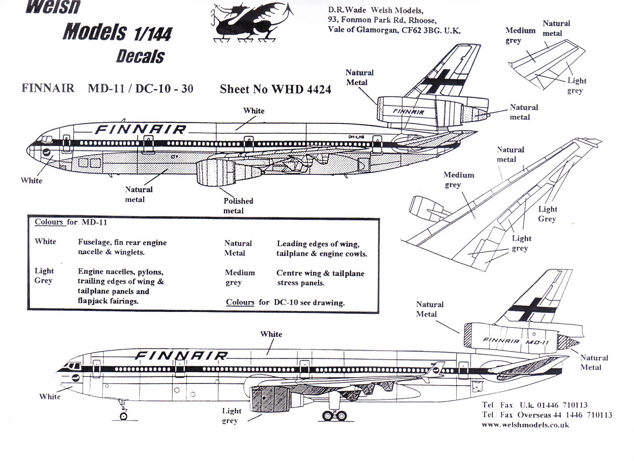 1/144 Scale Decal Finnair DC-10 / MD-11