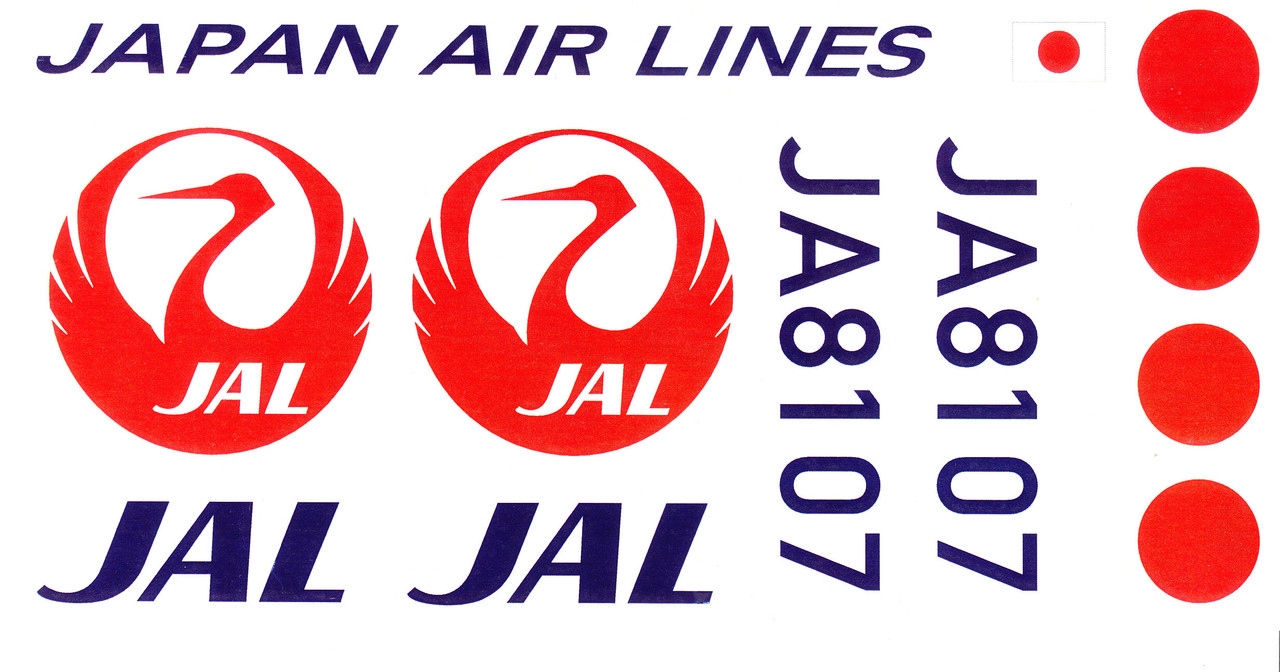 1/100 Scale Decal Japan Air Lines 747