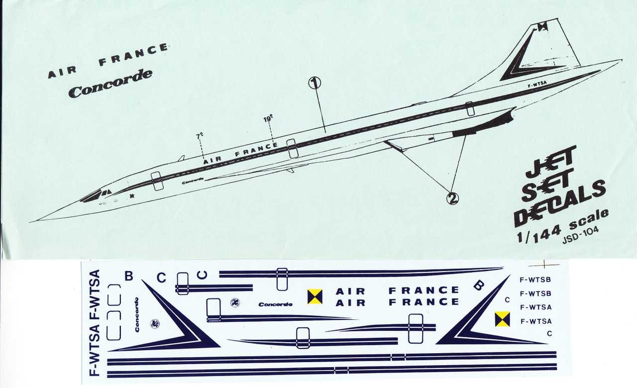 1/144 Scale Decal Air France Concorde.
