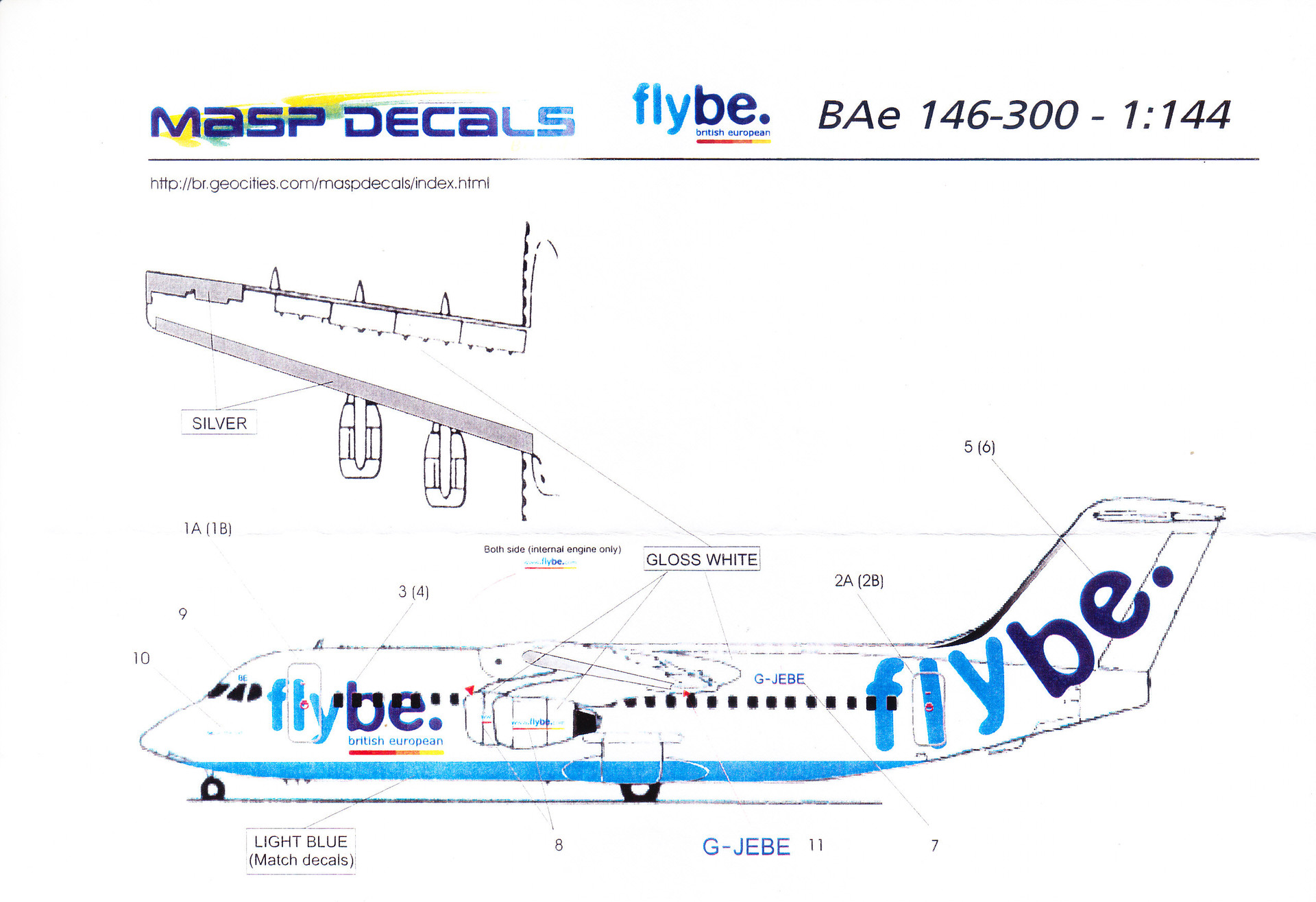 1 144 Scale Decal Flybe BAe146 300 1-144-scale-decal-flybe-bae146-300