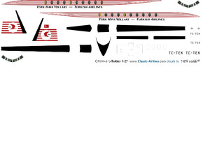 1/144 Scale Decal THY - Turkish Airlines F-27