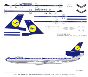 1/200 Scale Decal Lufthansa DC10-30