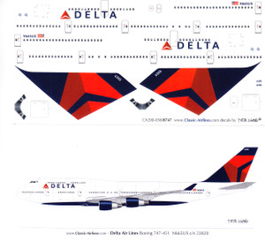 1/200 Scale Decal Delta 747-400 Latest