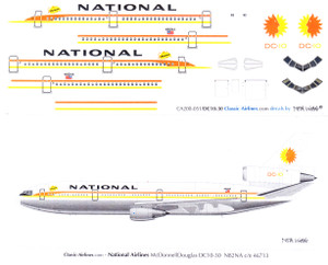 1/200 Scale Decal National DC10-30