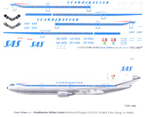 1/200 Scale Decal SAS - Scandinavian DC10-30 Delivery