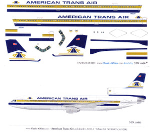 1/200 Scale Decal ATA - American Trans Air L-1011 First