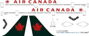 1/200 Scale Decal Air Canada L-1011 Green Tail
