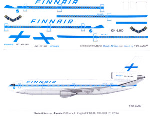 1/200 Scale Decal Lufthansa DC10-30