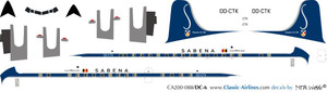 1/200 Scale Decal Sabena DC-6