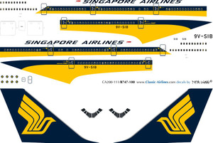 1/200 Scale Decal Singapore Airlines 747-100