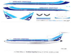 1/200 Scale Decal Aerolineas Argentinas 727-200 Delivery