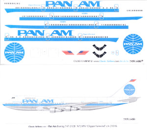 1/200 Scale Decal Pan Am 747-200 Experimental