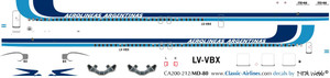 1/200 Scale Decal Aerolineas Argentinas MD-80