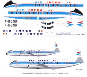 1/96 Scale Decal Air Inter Viscount 700