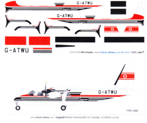 1/72 Scale Decal LoganAir BN2 Islander
