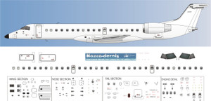 1/144 Scale Decal Detail Sheet ERJ-145