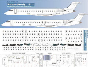 1/144 Scale Decal Detail Sheet CRJ-700 / 900